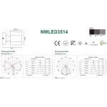 Настенный светодиодной светильник NVC NWLED3514-1 2x4W 3000K
